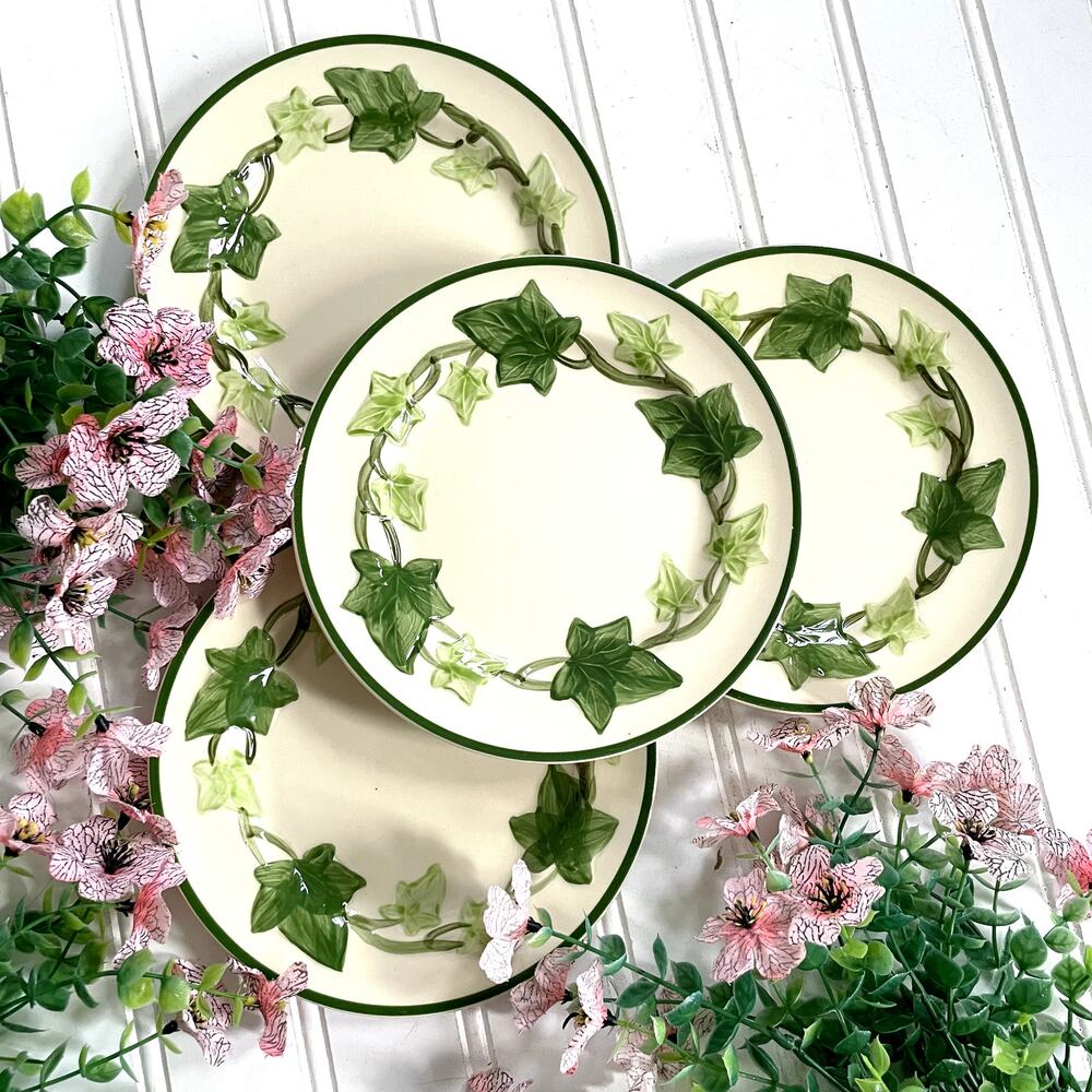 Vintage Franciscan Green Ivy Dinnerware Pieces Bread Plates I Love Lucy SET x4